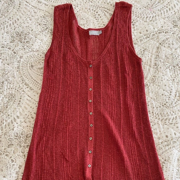 ESPRIT rust red knitted tank Sz M